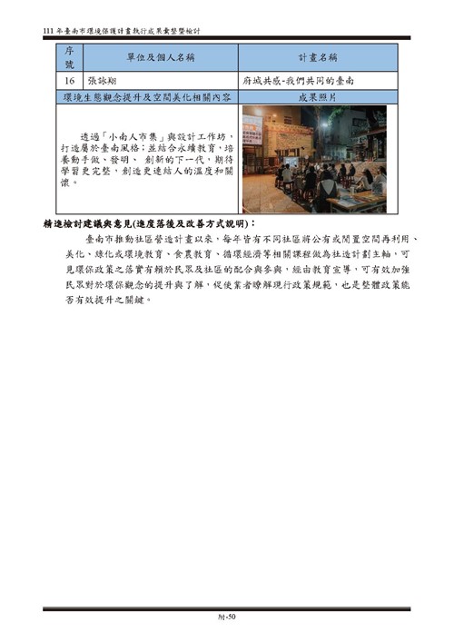 111 年臺南市環境保護計畫第100頁內容